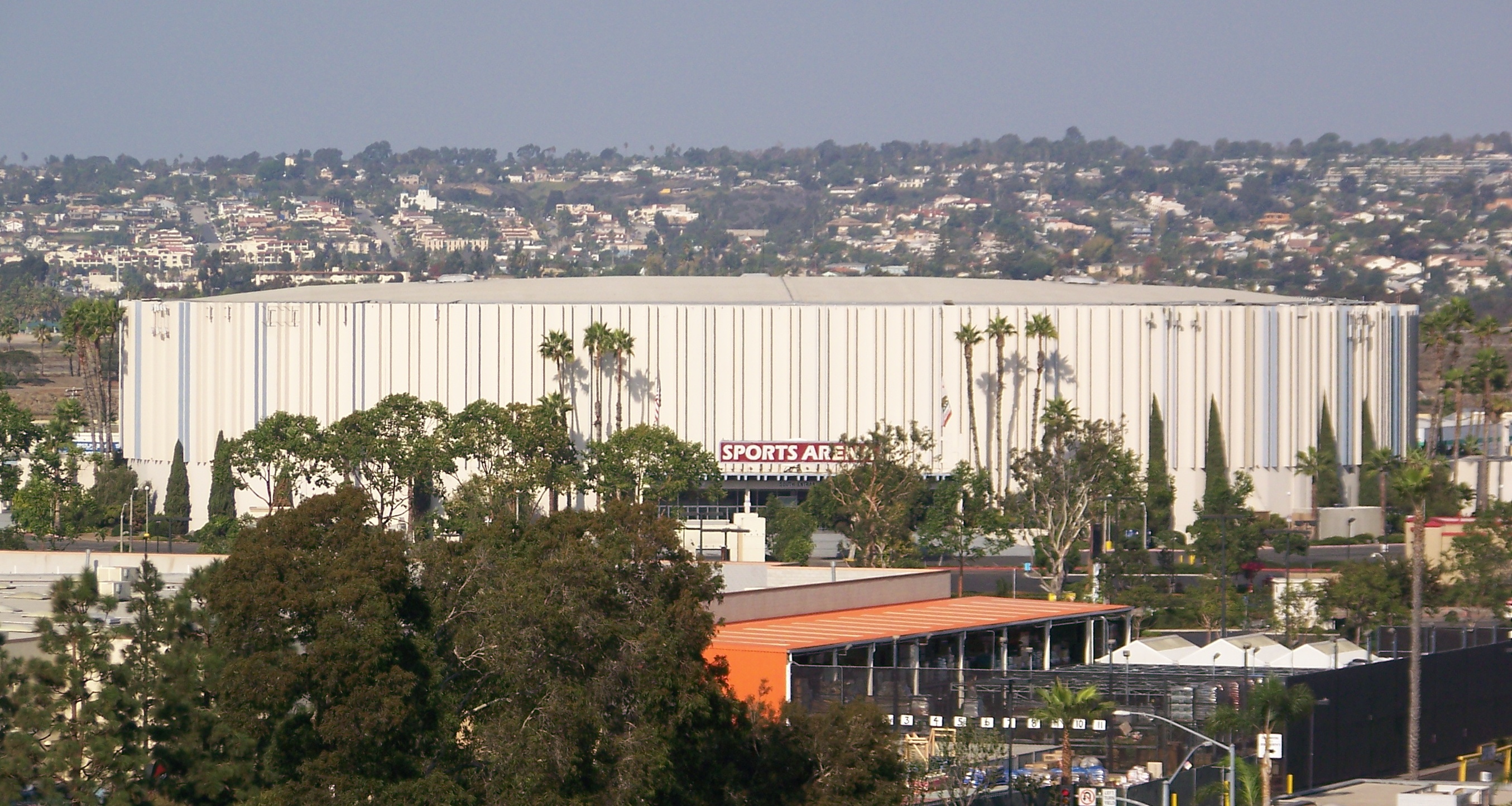 Exterior of Pechanga Arena at the Midway District Sports Arena site in San Diego