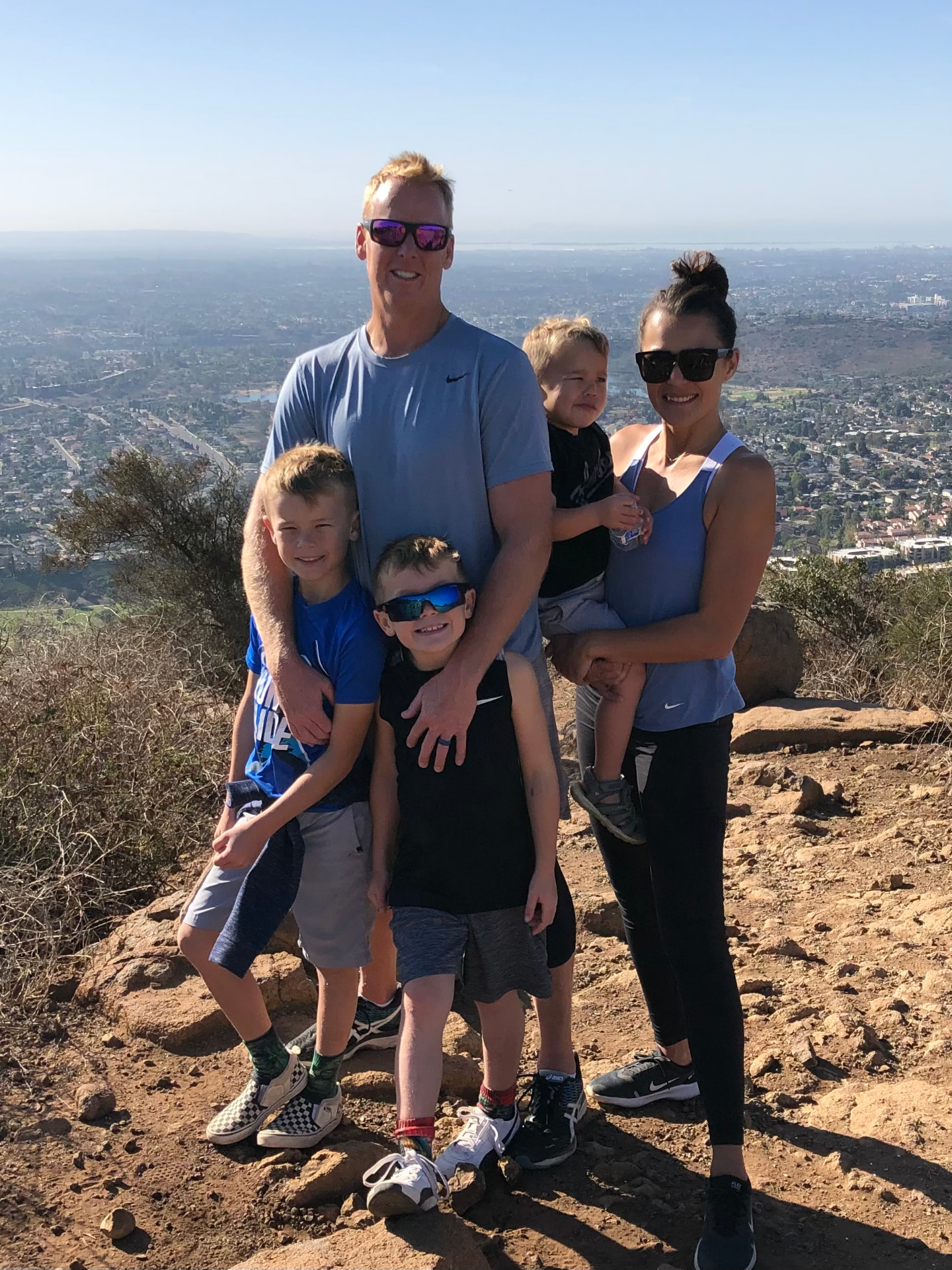 Celeste and her family hiking above San Diego
