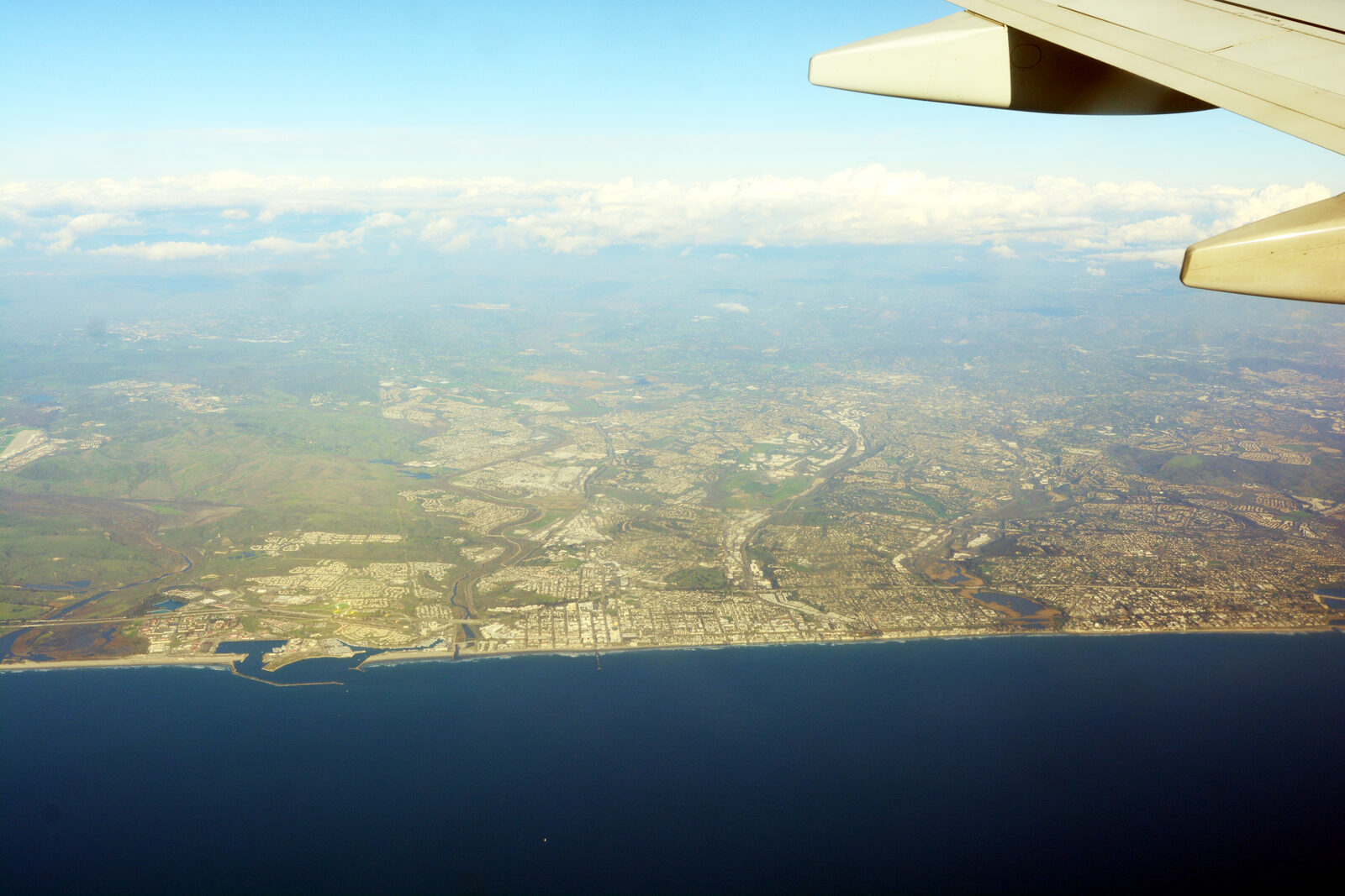 Aerial view of the Carlsbad coastline and bluffs
