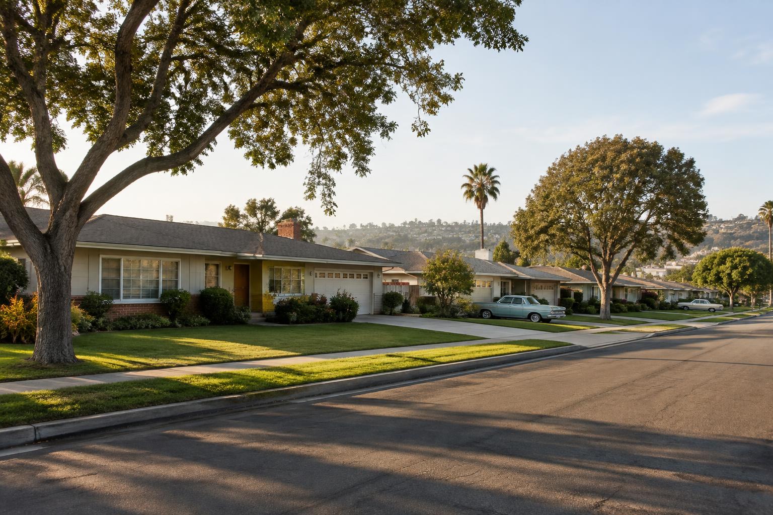 Single-story ranch homes on a Clairemont street