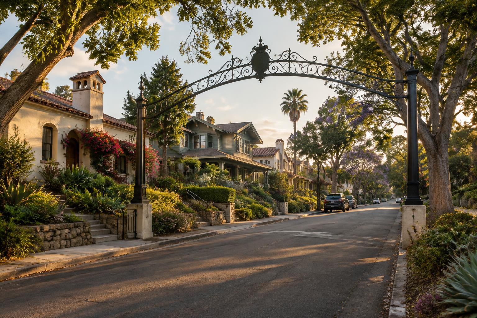Historic Kensington homes under mature street trees