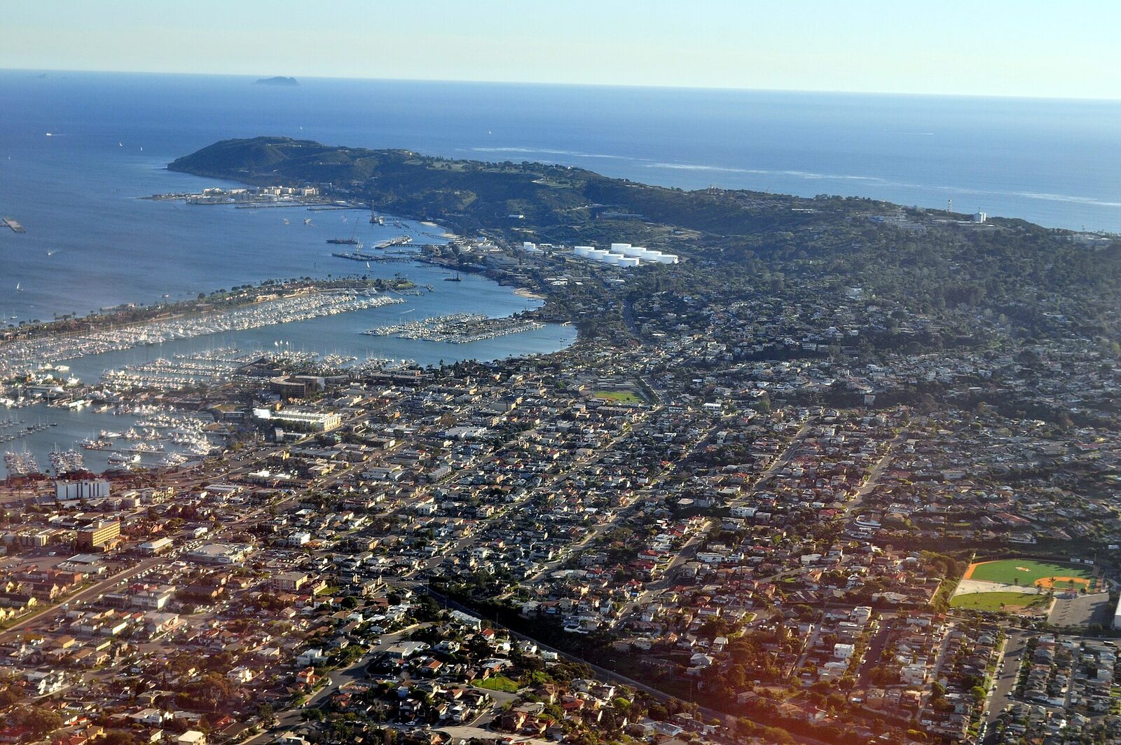 Point Loma hillside homes above San Diego harbor