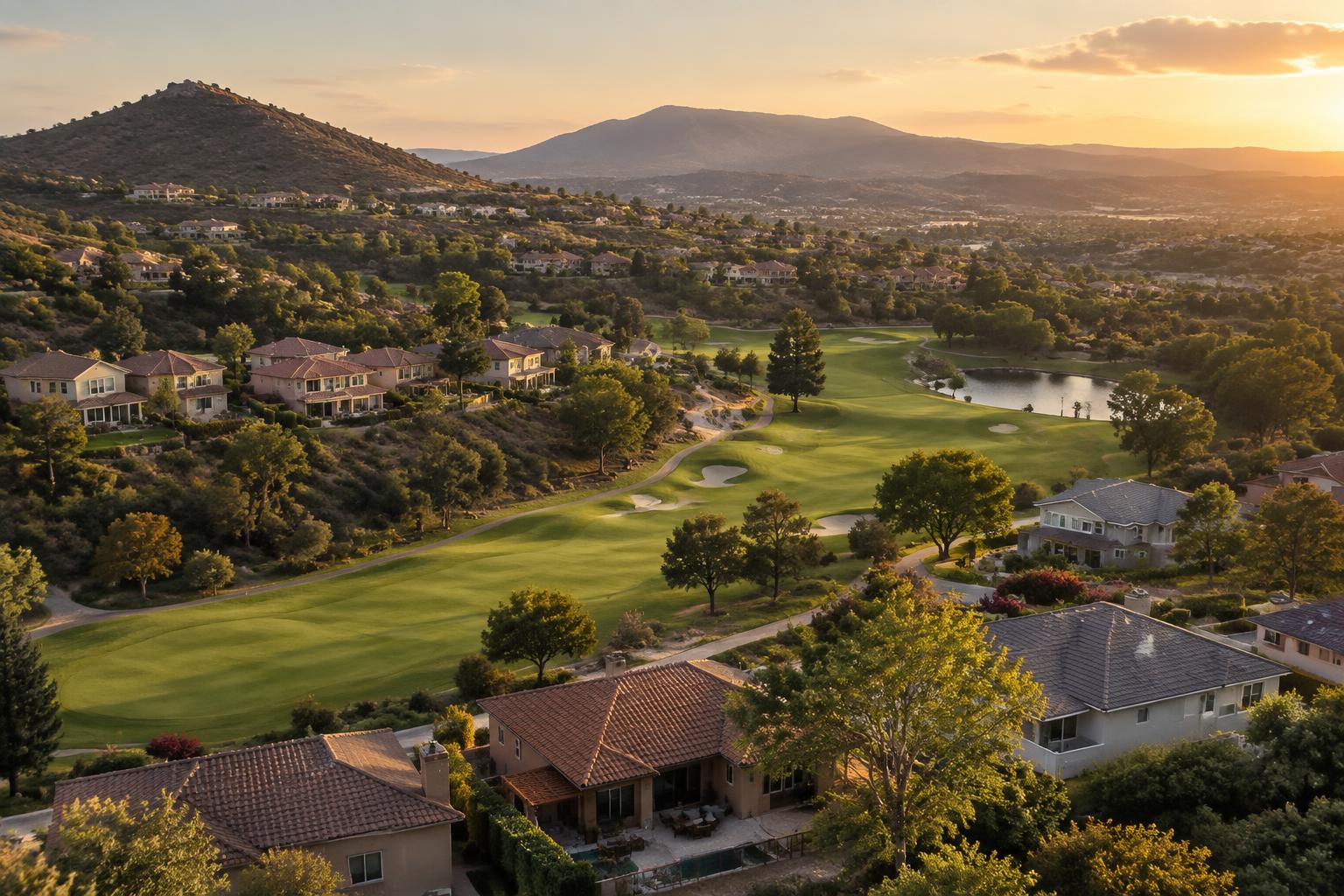 Rancho Bernardo homes along a golf course