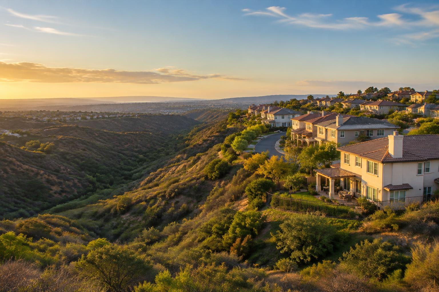 Rancho Penasquitos homes on a ridge above the canyons