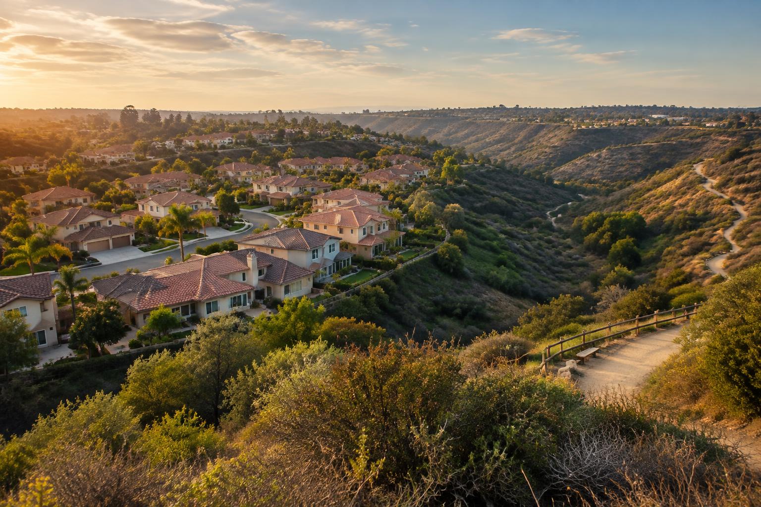 Tierrasanta homes surrounded by canyon open space